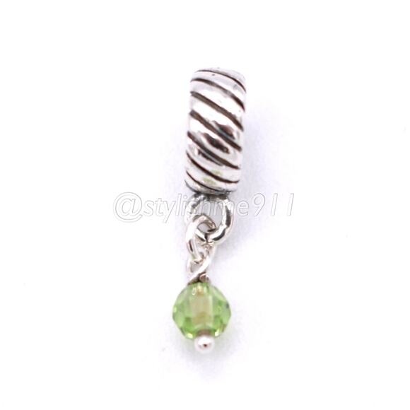 Michael Anthony Sterling Silver Green Dangle Charm - Picture 8 of 10